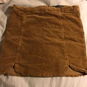 Brown velvet mini skirt
